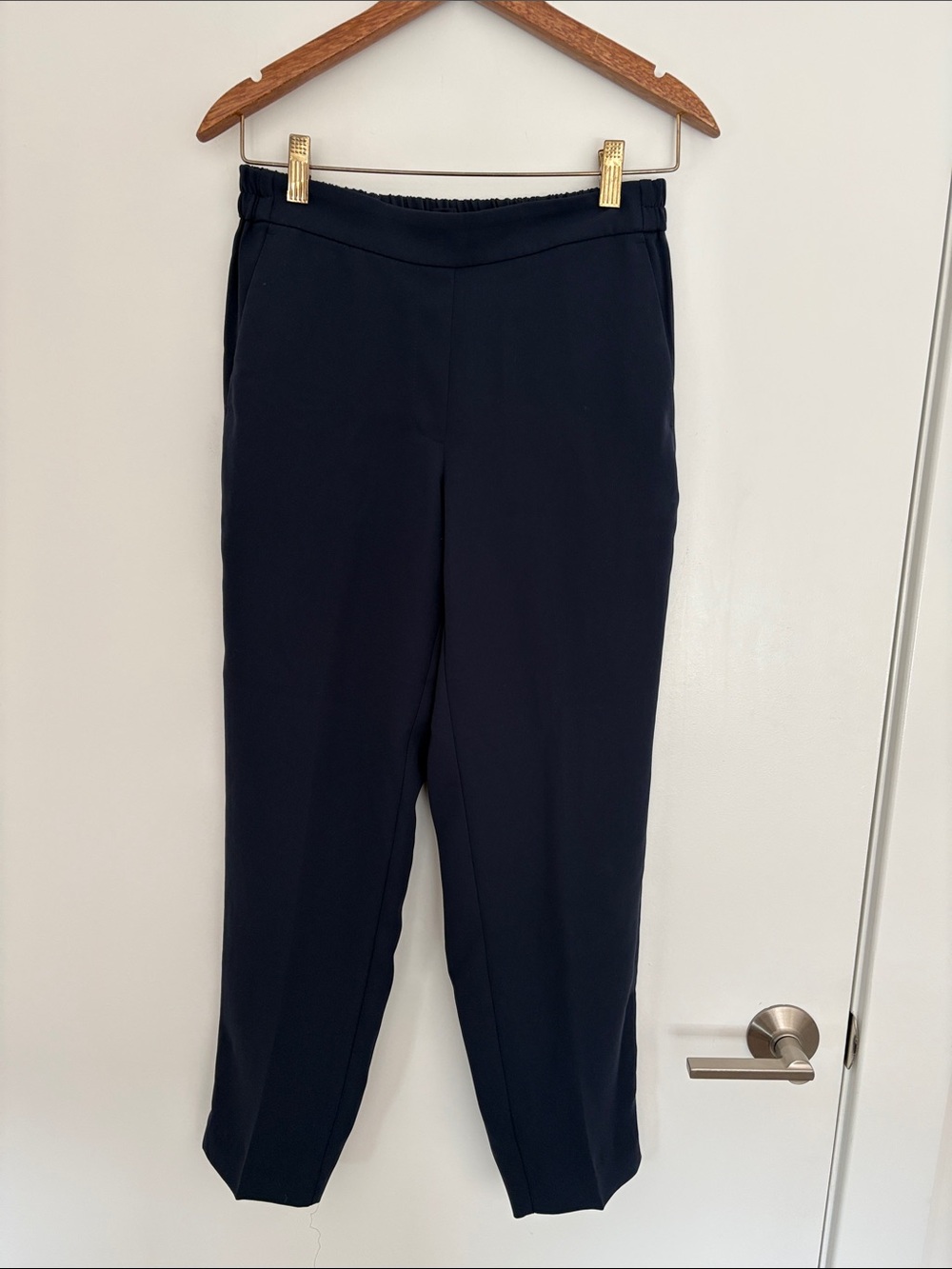 J. Crew Navy Pull-On Tapered Trousers